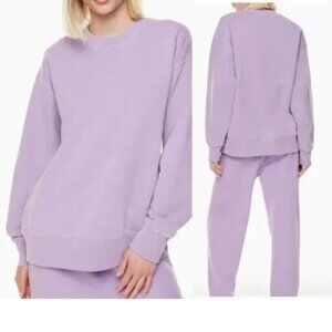 Aritzia TNA - Sweatfleece Cozy Fleece Boyfriend Sweatshirt 101576 | Lilac | 2XS